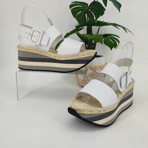 Paloma Barcelo Women's White Leather Strap Sandals Size 5.5US / 36 EU